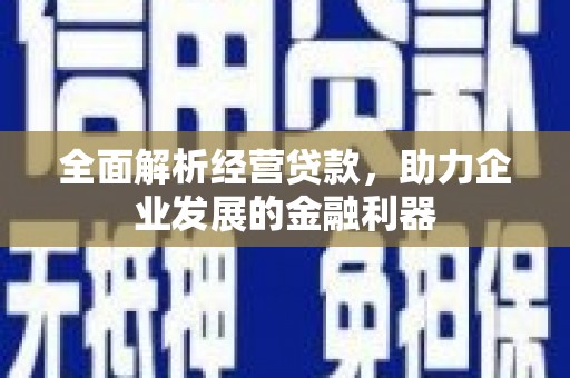 济阳全面解析经营贷款，助力企业发展的金融利器