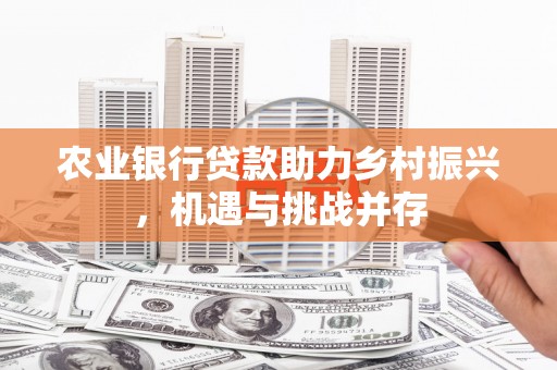 济阳农业银行贷款助力乡村振兴，机遇与挑战并存