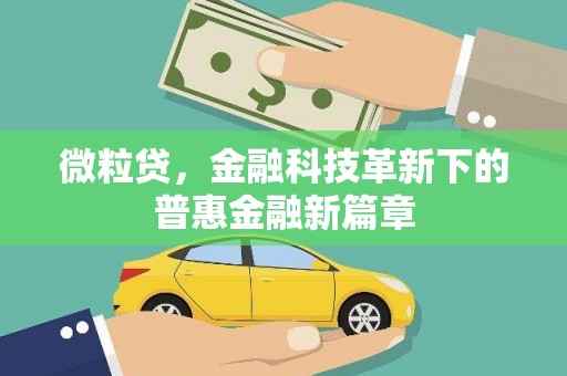 济阳微粒贷，金融科技革新下的普惠金融新篇章